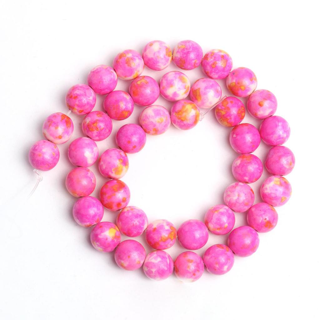 1 нить/пакет 6/8/10 мм натуральный дождь цветок яшма каменная бусина разноцветные круглые свободные бусины для ювелирных изделий DIY серьги изготовление браслетов аксессуары