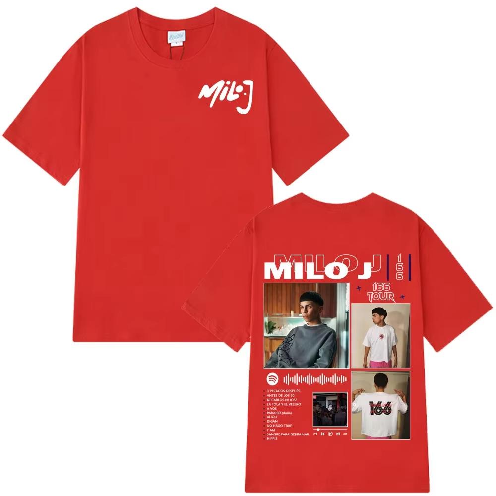 Rapper Milo J 166 Album Tour Merch Tshirts Mens Women Harajuku Hip Hop Pop music Tshirts Summer pure Cotton Short Sleeves Top