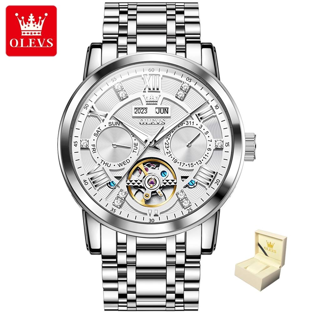 Новые лучшие мужские часы, многофункциональные механические часы, полностью автоматические деловые водонепроницаемые мужские часы