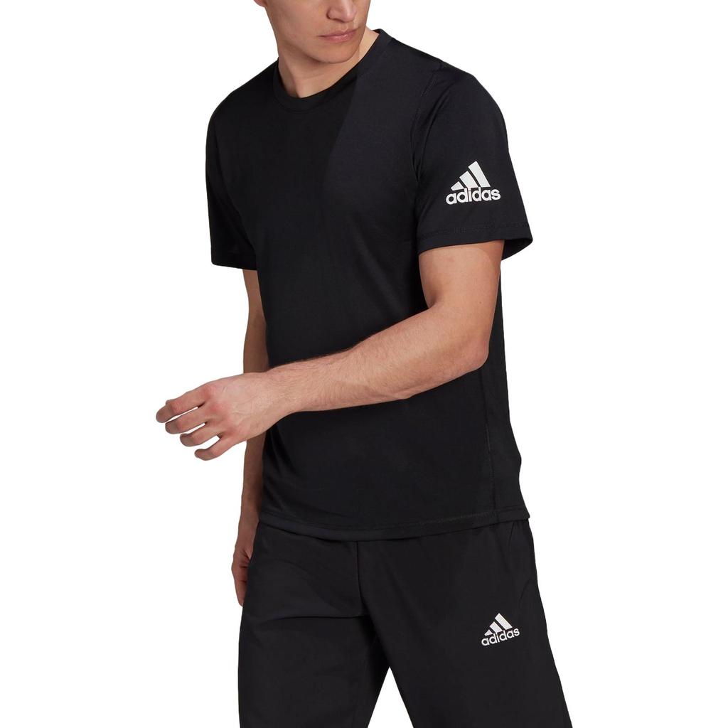 Adidas T Shirts Men's Black Crew Neck Moderate Straight Fit GU2771