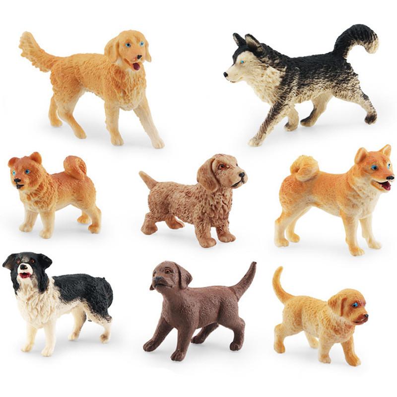 Realistic Miniature Puppy Figurine Pvc Husky Golden Retriever Shiba Inu Great Gift Idea