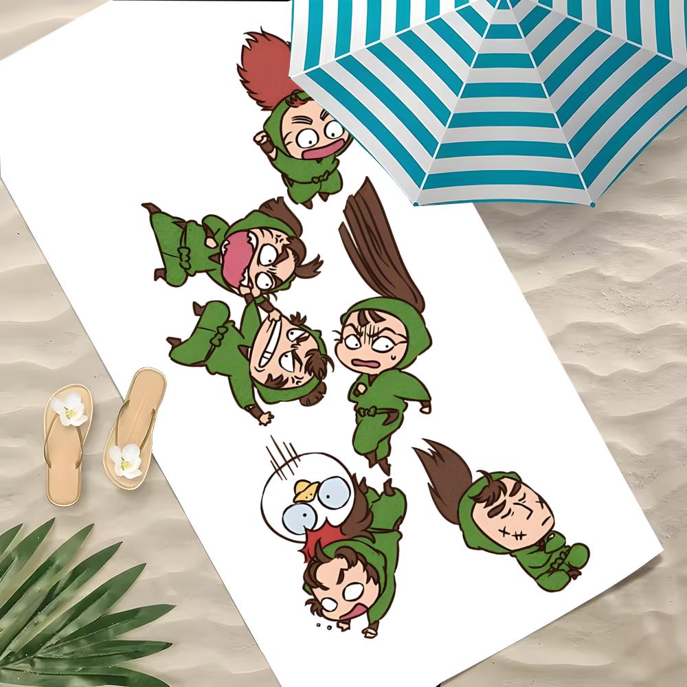 N-Nintama Rantaro-S Полотенце Микрофибра Пляжное Полотенце, Быстросохнущее, Не Прилипает Песок, Ультратонкое Волокно, Супер Мягкое.