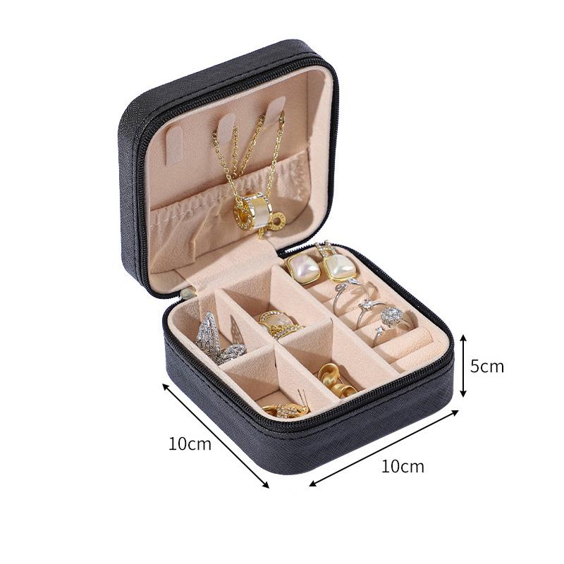 Мини-органайзер для ювелирных изделий, портативная шкатулка для ювелирных изделий, дисплей для путешествий, ювелирные изделия на молнии, серьги, ожерелье, кольца, коробки для хранения