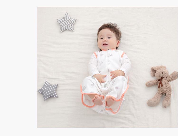 Детский спальный мешок-трансформер из бамбуковой хлопчатобумажной марли с разделяющимися ножками - весна/лето