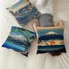Серия Японские Пейзажи Офисная Подушка Наволочка Автомобильная Наволочка для Подушки 45X45СМ Наволочка для Подушки на Пояс Диванная Наволочка