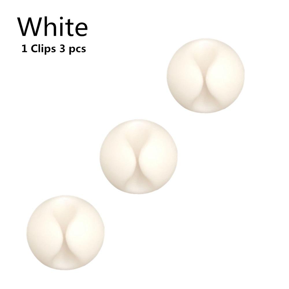 3pcs USB Cable Silicone Organizer Wire Winder Earphone Holder Cord Clip Phone Cables Tie Fixer Wire Management For Office Home