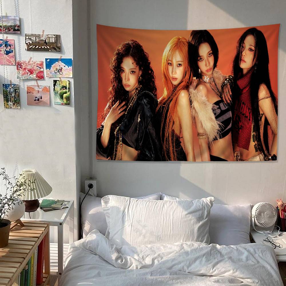 Korean Kpop Group AAespas Printed Large Wall Tapestry Art Science Fiction Room Home Decor Decor Blanket