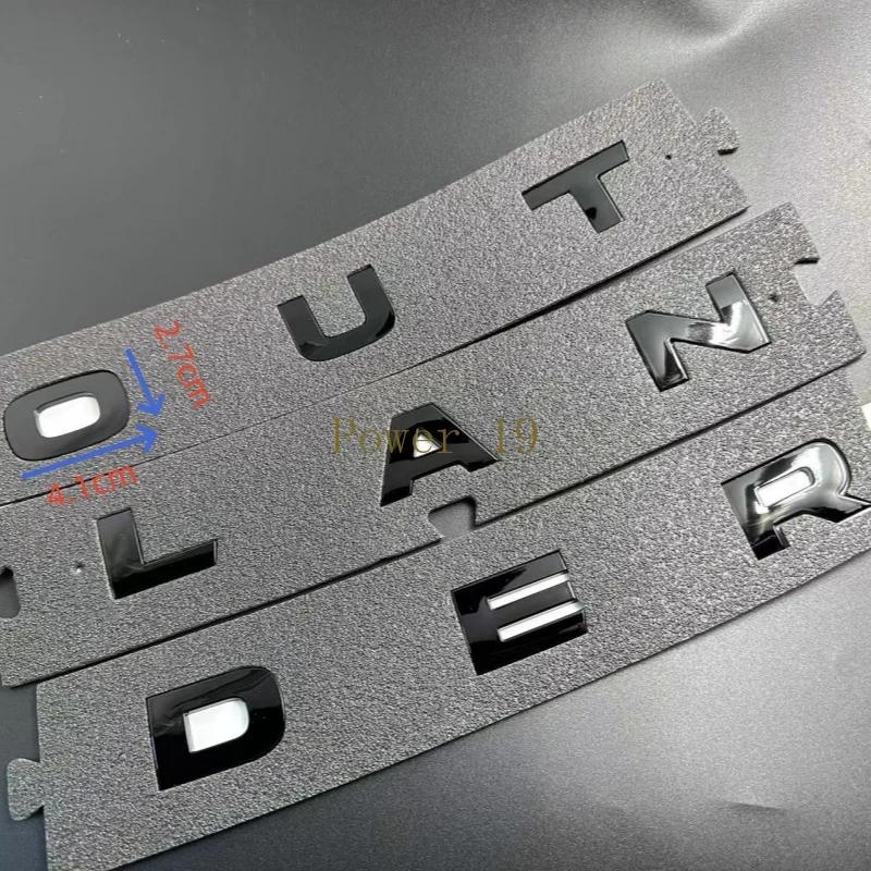 For Outlander 2026 2025 - 2007 Car head Letter 3d Sticker Abs Chrome Glossy Black Silver Styling Auto part Accessories 9pcs