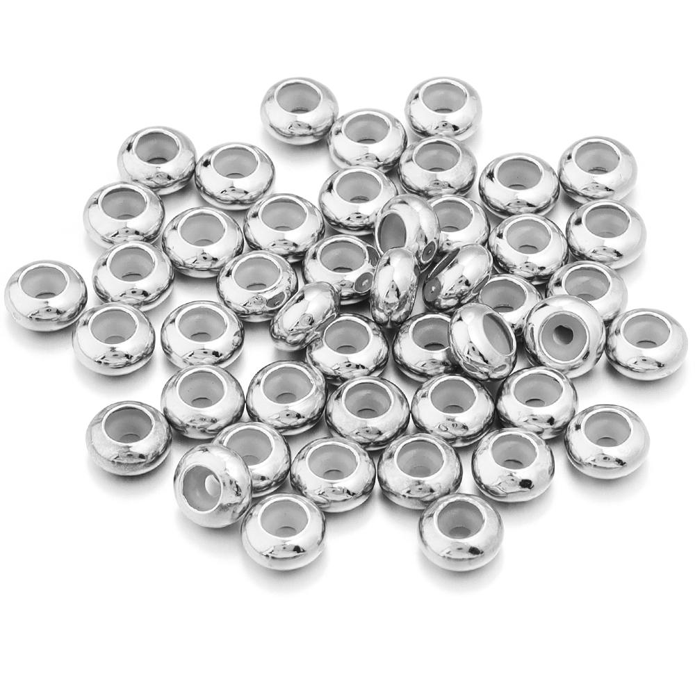 20Pcs Copper Crimp End Beads Stopper Spacer Beads With Rubber Silicone For DIY Bracelet Jewelry Making Supplies Accessories