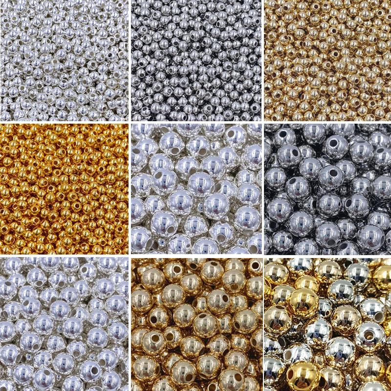 Главная Товары для вечеринок Для браслетов Ожерелье Золотые серебряные сплавы Глянцевые бусины Новые ретро 4/6/8/10 мм Изготовление аксессуаров Металлические разделительные бусины Креативные