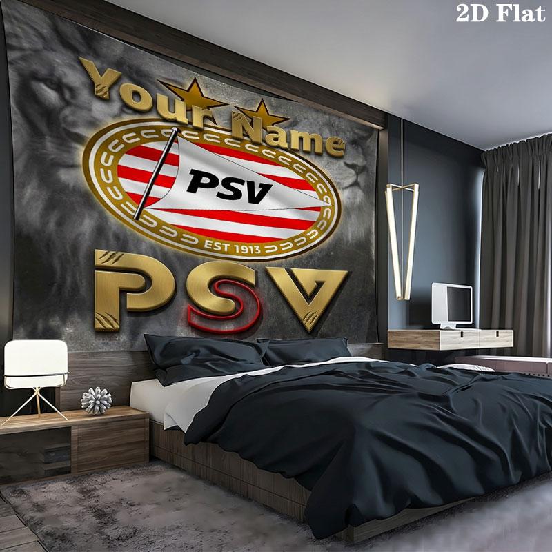 Philips Sport Vereniging Custom Name Wall Tapestry Aesthetic Wall Hanging Printed Fabric Blanket Decorative Tapestries for Bedroom Living Room Home De