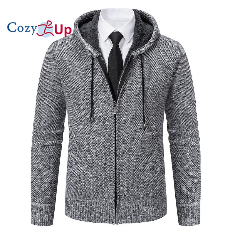 Cozy Up мужской зимний свитер пальто кардиган свитер с капюшоном плюс бархат повседневный утолщенный