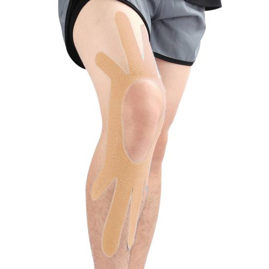 Кинезиологическая лента для колена, предварительно вырезанный тейп на колено, дышащая клейкая спортивная лента, эластичная спортивная лента, поддержка мышц для бега, пешего туризма, верховой езды