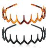 2 шт./набор Черный янтарный волнистый ободок с длинными зубьями Нескользящий ободок из смолы и пластика с зубьями для мужчин и женщин для умывания лица h