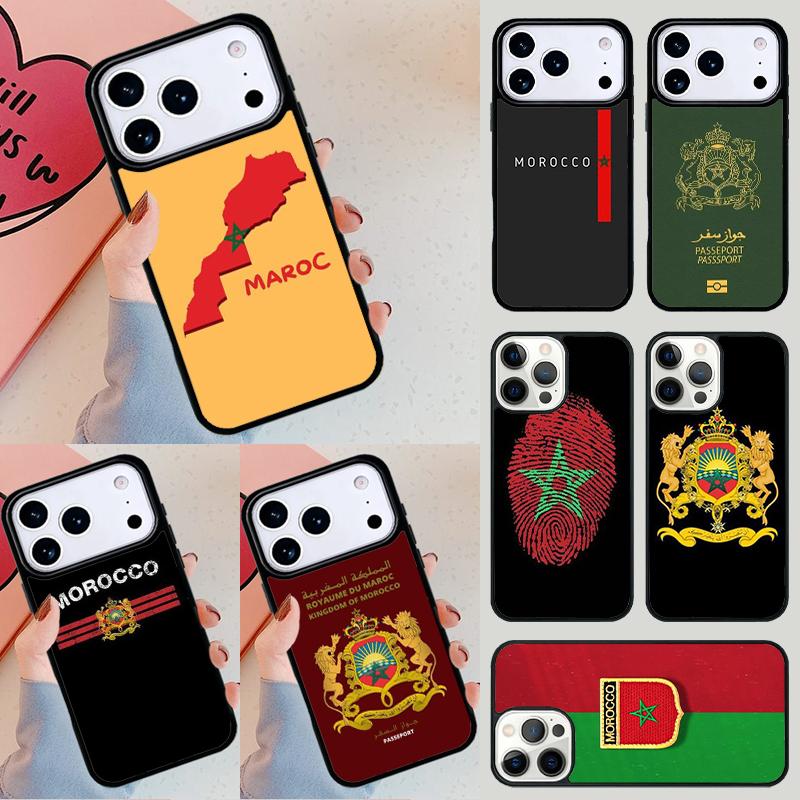 Maroc Morocco Flag Phone Case For iPhone 17 Air 14 15 13 12 Max Cover For Apple 16e 11 Pro Max Plus Coque
