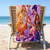 Ultra-Soft Beach Towel with Winx Club Theme,Ideal for Pool - Camping, Diving - Perfect Travel Essential, Vibrant Beach Towel.
