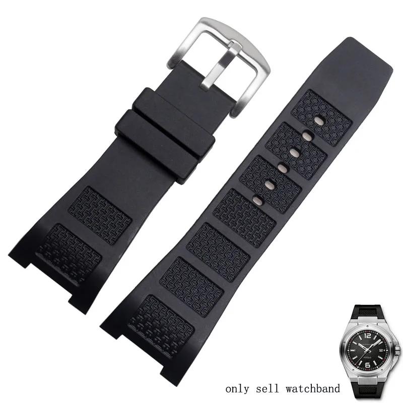 30mm*16mm Silicone Waterproof And Sweat Proof Watch Strap For Iwc Black Wtchbands Men IW323601 IW376501 IW32250