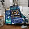 20Th Birthday Celebration Blanket Cozy Customizable Blanket Personalized Name Comfortable Texture Perfect For Sofa Couch Office Bed Picnics Four