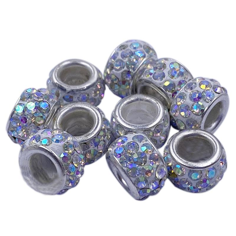 10 шт. 12 мм большое отверстие CZ хрустальные бусины горный хрусталь разделитель подвески подходят для браслет ожерелье DIY ювелирные аксессуары