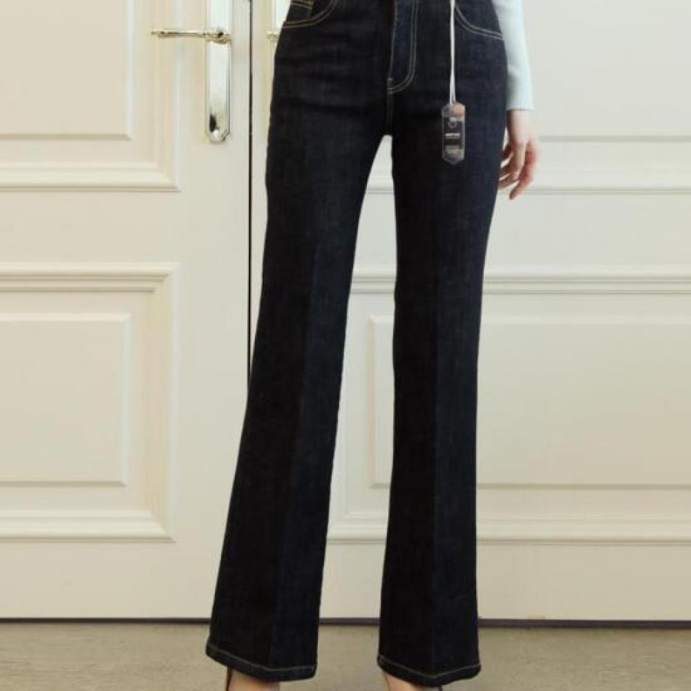New Arrivals OPen Run High Waist SPring Office Look Stretch Dark Denim Bootcut P