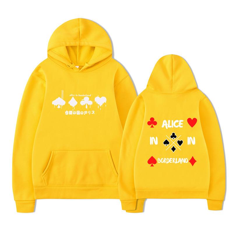Alice In Borderland Hoodies Men Cartoon Cards Sweatshirt Vintage Unisex Pullover Men Graphic Hoody Oversize Clothing