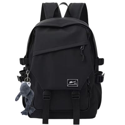 Simple Solid Color Large Capacity Multifunctional Polyester Backpack Unisex Backpack Black H22B08U50303