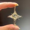 Hisera  Handmade Wire Wrapped Necklace  Starburst Hanging Pendant Custom High-end Feel Silver Natural Raw Crystal Necklace