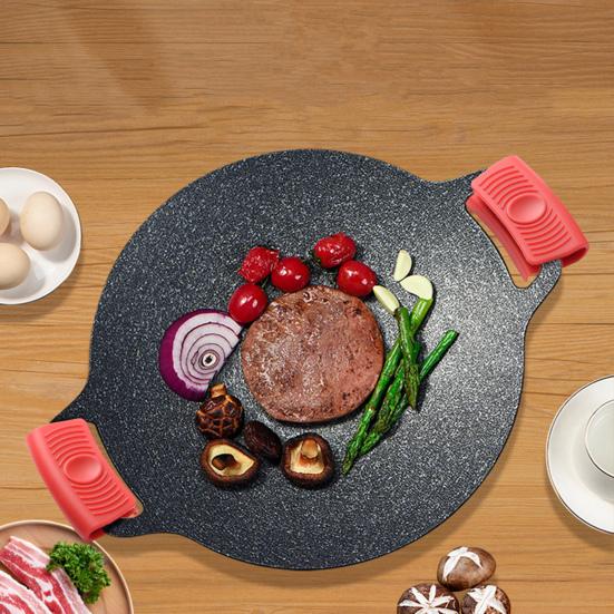 1 пара силиконовых накладок на ручки кастрюль, термостойкие, кухонный зажим для кастрюль, нескользящая ручка для кастрюль и сковород с двумя ручками