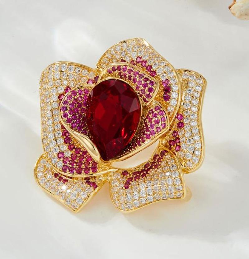 Модная Изысканная Брошь Цветок из Страз и Кристаллов для Женской Одежды Пальто Украшения Аксессуары Подарки