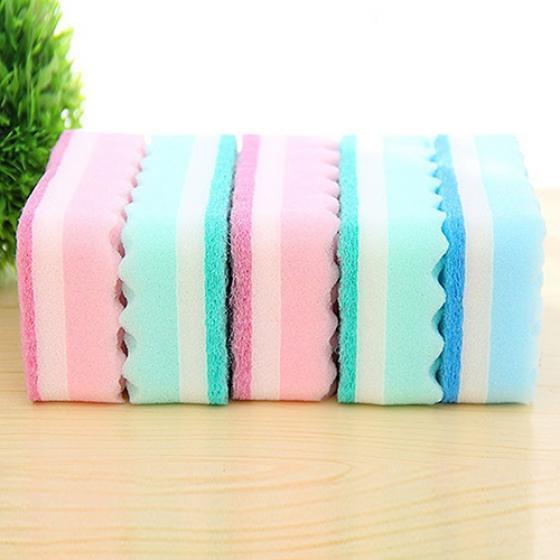 4 шт. толстые волнистые антибактериальные кухонные губки-щетки для мытья посуды полотенца