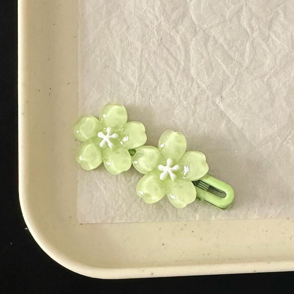 Прозрачные заколки для волос 'Цветущая вишня' Синие Розовые Кружевные Заколки Милая Цветочная Заколка-Крокодильчик Заколка для Чёлки Аксессуар для Головного Убора Универсальный Новый