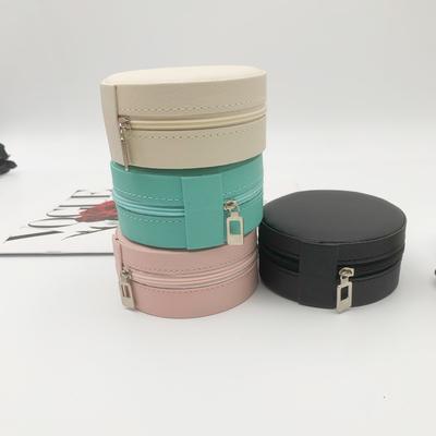 Портативная круглая шкатулка для украшений, ожерелий, сережек, колец, органайзер для украшений, дорожный футляр для украшений, коробки для хранения из искусственной кожи