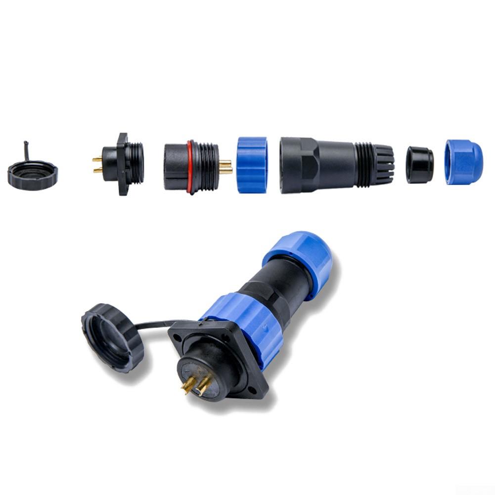 SP16 Square-Panel Mount IP68 Water-Proof Plug/+Socket Circular-Connector 2-9pin