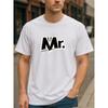 Европейские размеры Г-н. Принт с буквами, Универсальные повседневные топы, Повседневные футболки с коротким рукавом, Мужская одежда
