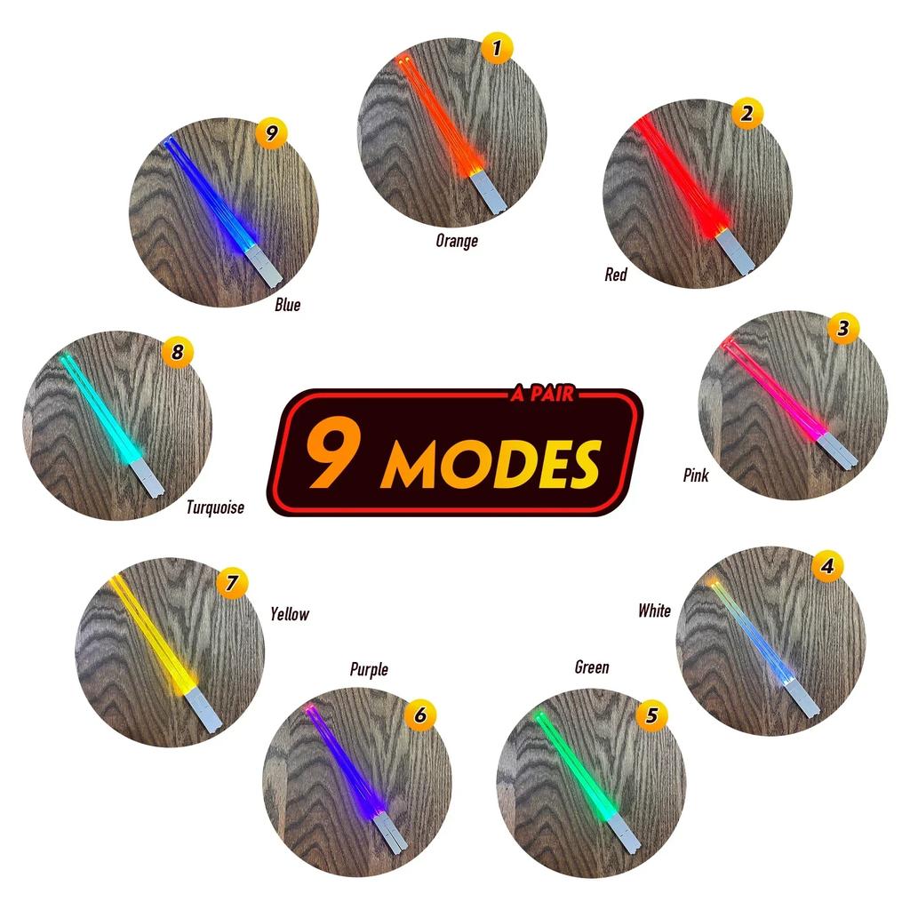 1 пара светодиодных палочек для еды, палочки-световые мечи, мини-палочки для еды, многоразовые палочки для вечеринки, светящиеся китайские палочки для еды