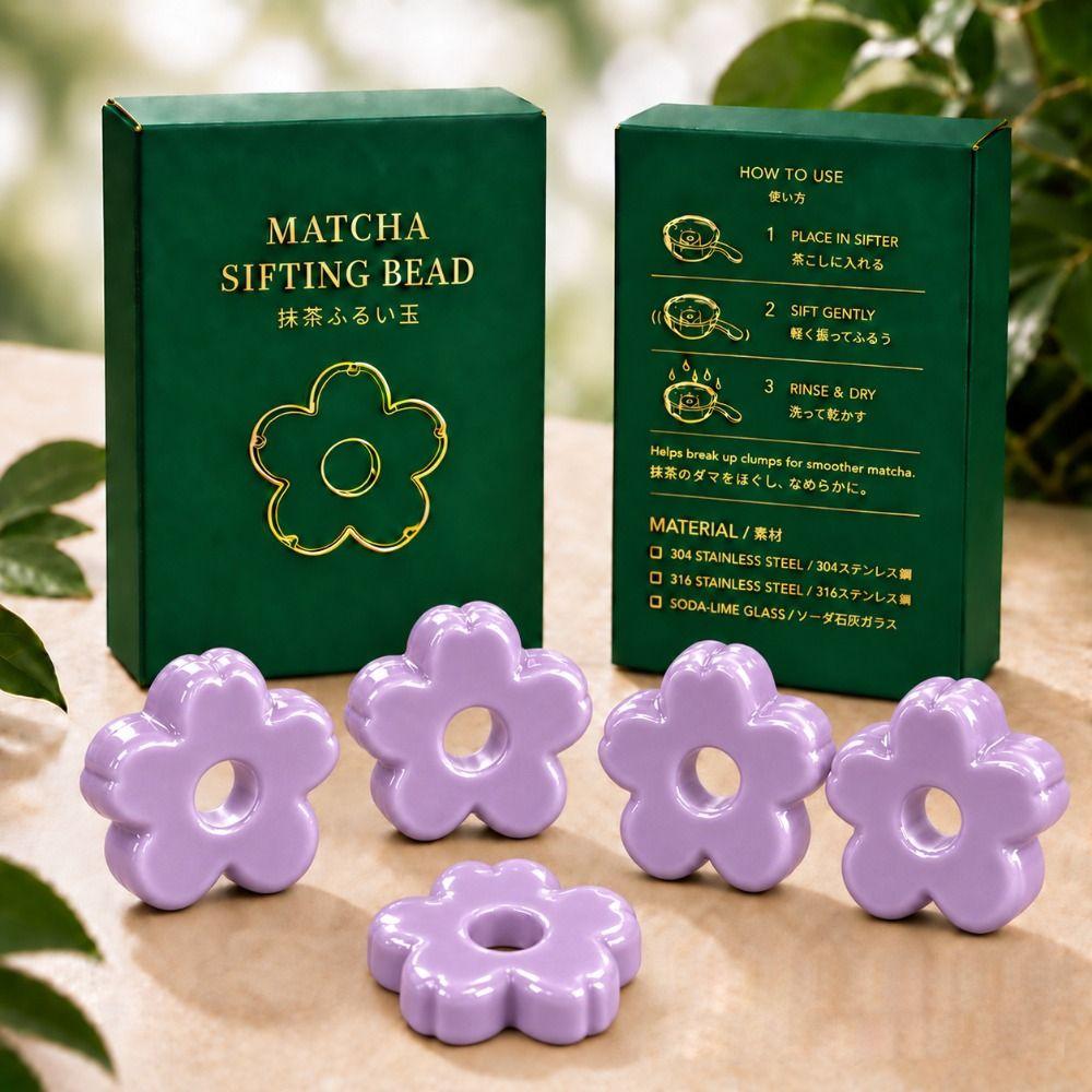 Rolling Beads Tea Sieve Fine Mesh Anti-Clump Sifter Matcha Strainer Beads  For Matcha Preparation