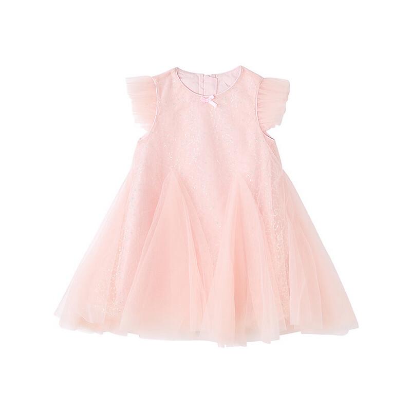 Girls' Summer Sequin Mesh Splicing Princess Dress