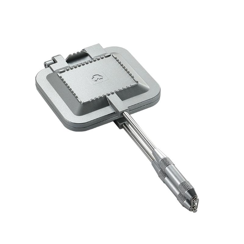 Сковорода для выпечки сэндвичей, переносная сковорода для жарки на открытом воздухе, съемная ручка, противень для гриля, двухсторонний поднос для завтрака, прочный