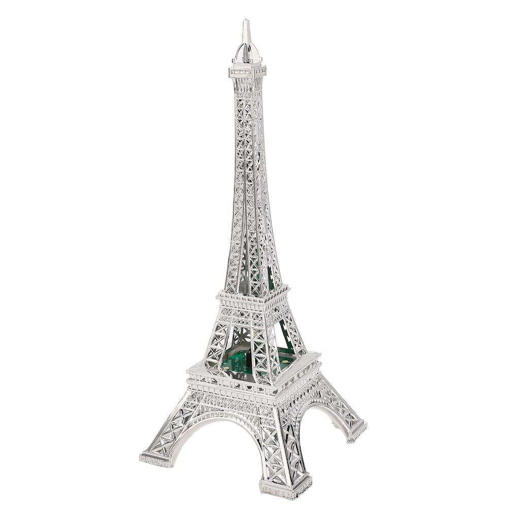 LED Tower Model Zinc Alloy Electroplating Exquisite Carving Light Up France Tower Ornament for Home Decor
