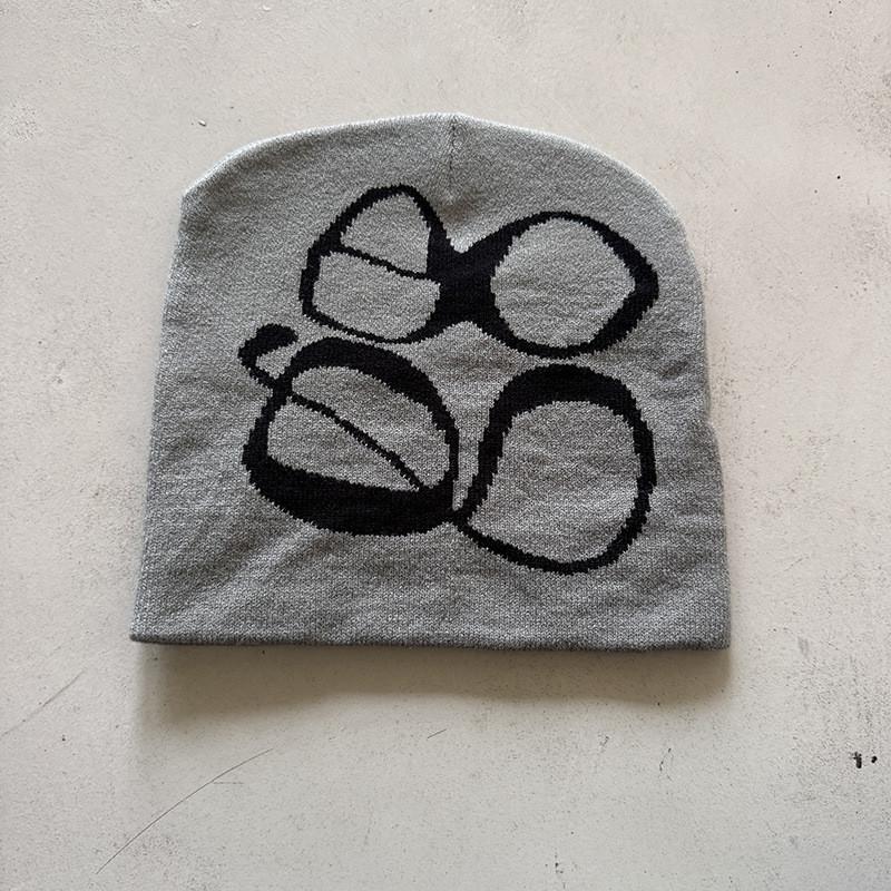 Protection Ear Knit Hat With Embroidered Design For Autumn Winter Casual