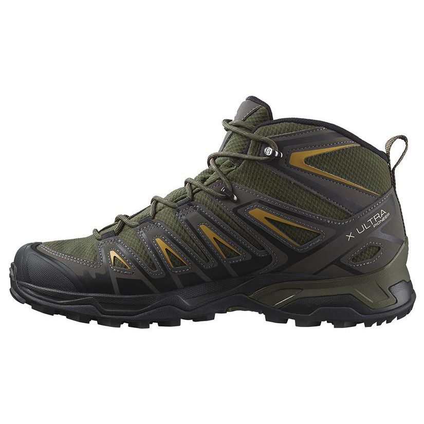 SALOMON X Ultra Pioneer Mid Cswp Сетка Нескользящие Прочные Функциональные Ботинки для Активного Отдыха Мужская Обувь Зеленый Желтый 472080