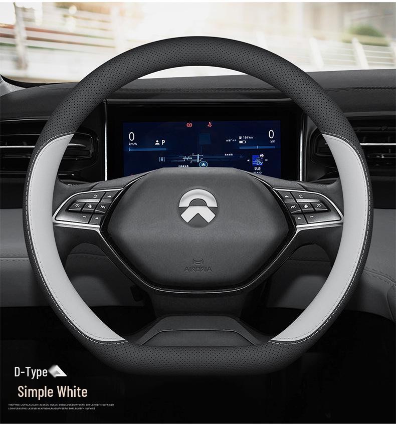 Genuine Leather Steering Wheel Cover for Nio ET5/ET5T, ES6, EC6, ET9, ET7, EC7 - Ultra-Thin