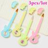 3PCS/LOT Cartoon Creative Instrument Gel Pen Guitar Black Water Pen Office Pen Student Stationery