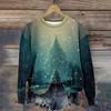 3D-принт с рождественским узором Футболка Топы Женские рождественские свитшоты с длинным рукавом O-образным вырезом Harajuku Streetwear Повседневные пуловеры Футболки