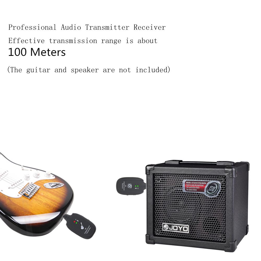 Mini Wireless Rechargeable Electric Guitar Bass Audio Transmitter Receiver 100M Effective Range