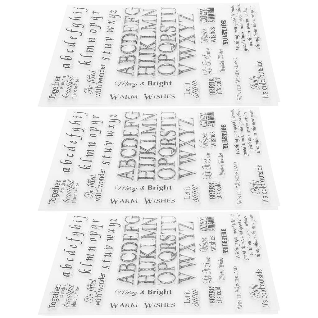 3 шт. прозрачные штампы с английским алфавитом для поделок для альбома-открытки