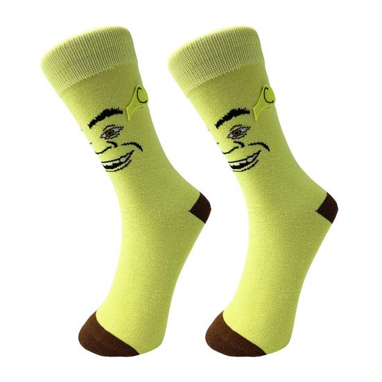 1 пара носков с изображением животных из мультфильмов, хлопковые носки средней длины, эластичные манжеты в рубчик, носки для походов, спорта, машинная стирка, сохраняющие тепло, нескользящие, повседневные чулки