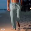 Fashion Casual Cotton Pants Solid  Breathe Length Trouser Plus Size Men Casual Drawstring Sweatpants