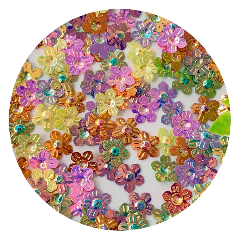 Sequin Sunflower Applique Colorful Glitter Stickers for DIY Nail Art Decor Sewing Clothing Ornaments