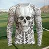 Футболка с длинным рукавом 3D-печать, Крутая графика мускулистого торса, Модный повседневный топ